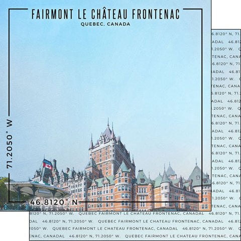 Scrapbook Customs 12x12 Paper - Quebec  Fairmont Le Chateau Frontenac