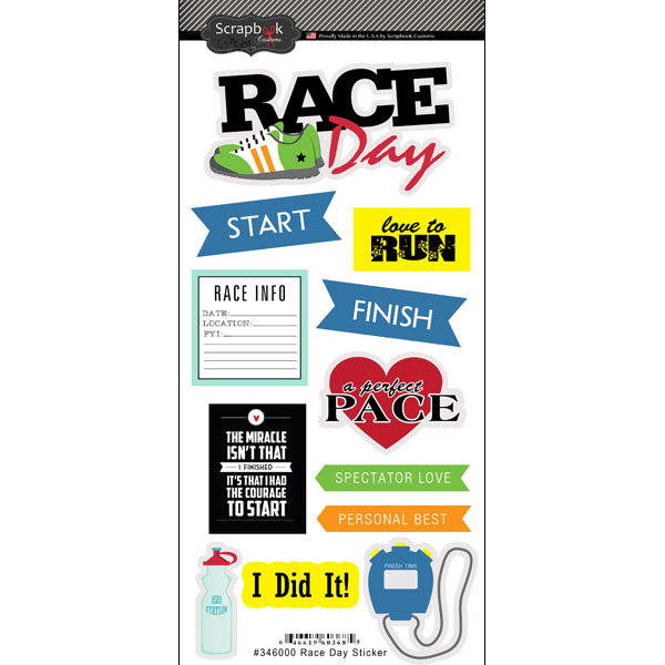 Scrapbook Customs Sticker - Race Day Stickers