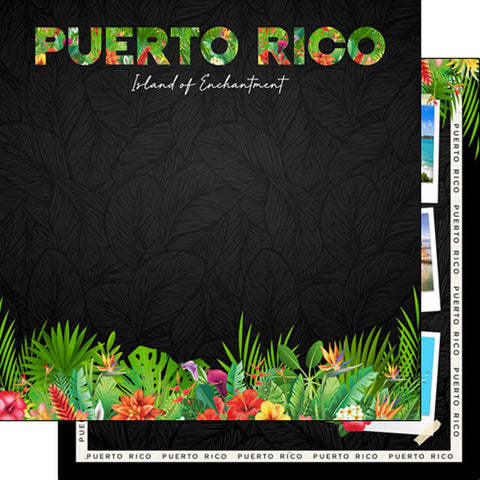 Scrapbook Customs 12x12 Paper - Mexico - Puerto Rico Tropical Floral