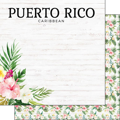 Scrapbook Customs 12x12 Paper - Mexico - Puerto Rico Vacay
