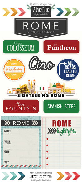 Scrapbook Customs Sticker - Rome Adventure Stickers