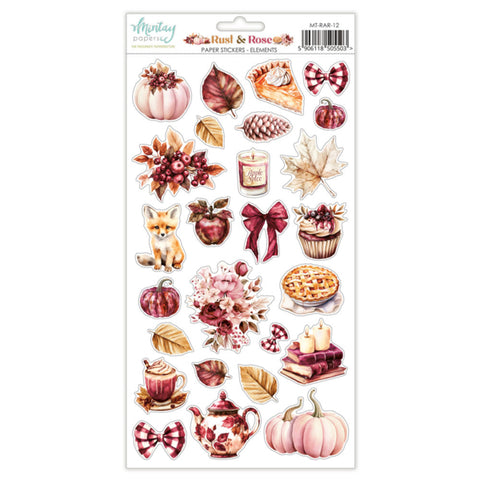 Mintay Paper Stickers - Rust & Rose