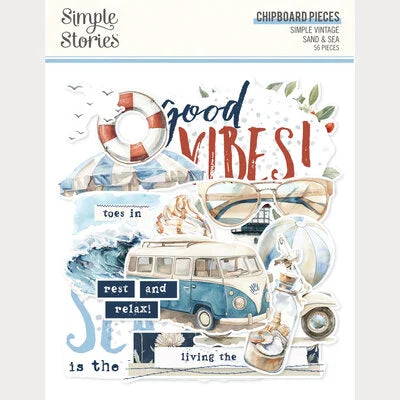 Simple Stories Chipboard Pieces [Collections] - Simple Vintage Sand & Sea
