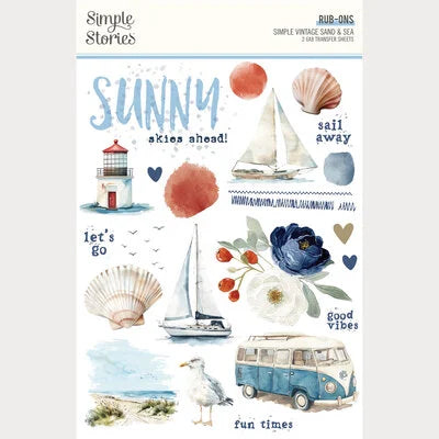 Simple Stories Rub-Ons [Collections] - Simple Vintage Sand & Sea