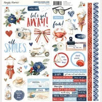 Simple Stories 12x12  Cardstock  Stickers  [Collection] - Sand & Sea