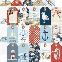 Simple Stories 12x12 Paper  [Collection]  - Sand & Sea - Tag Elements