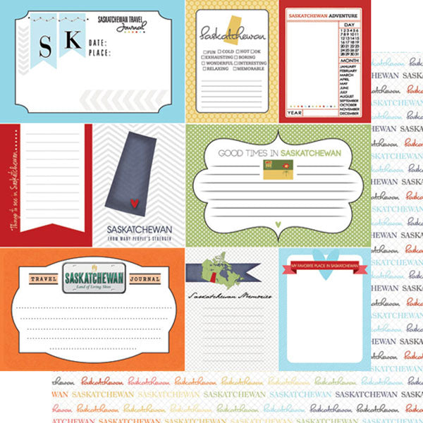 Scrapbook Customs 12x12 Paper - Saskatchewan Travel Journal