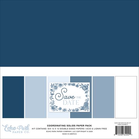 Echo Park Paper Solids Collection - [Collection] - Save The Date