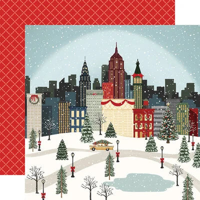 Carta Bella 12x12 Paper  [Collection] - Christmas In The City - Christmas city Scene