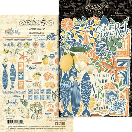 Graphic 45 Cardstock  Ephemera set [Collection] - Scenic Route