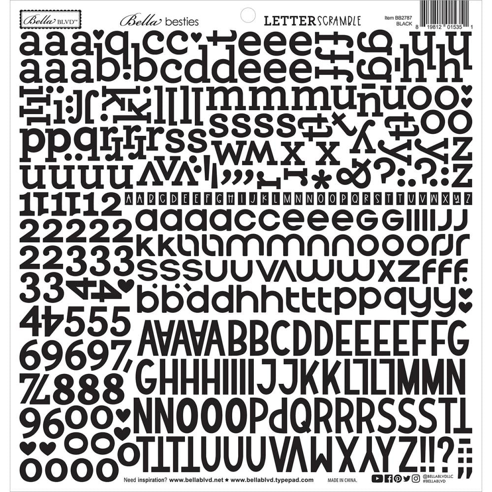 Bella BLVD - Bella Besties Letter Scramble Alpha Sticker - Black