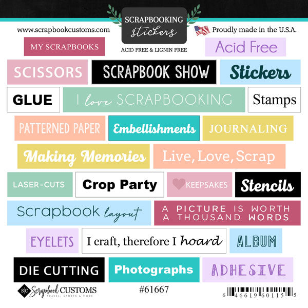 Scrapbook Customs  -  Scrapbook Wordbits stickers