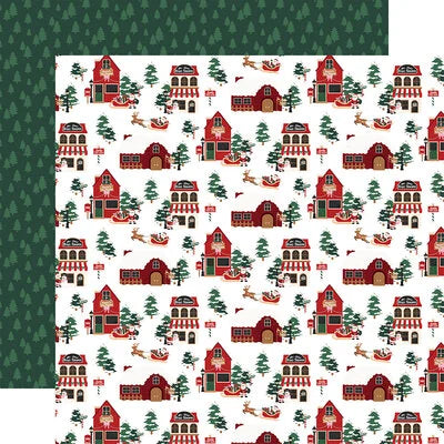 Echo Park Paper 12x12 Cardstock  [Collection] - North Pole Christmas - Santa's Shoppes