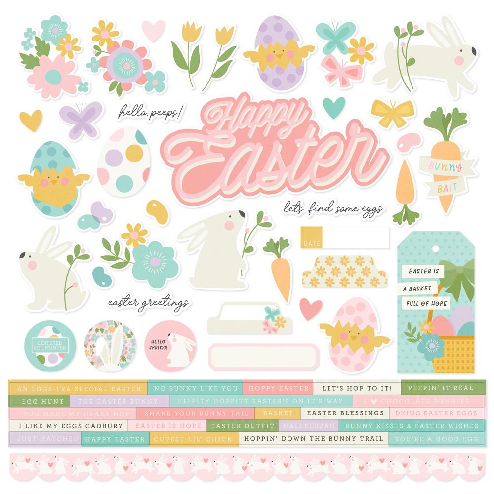 Simple Stories 12x12  Cardstock  Stickers  [Collection] - Hoppy Easter