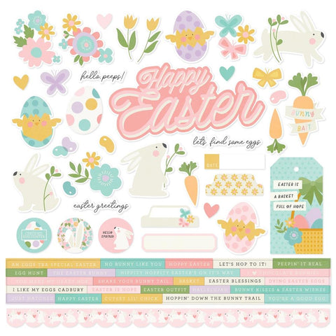 Simple Stories 12x12  Cardstock  Stickers  [Collection] - Hoppy Easter