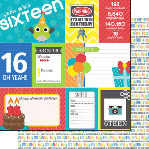 Scrapbook Customs 12x12 Paper -  16th Birthday Journal