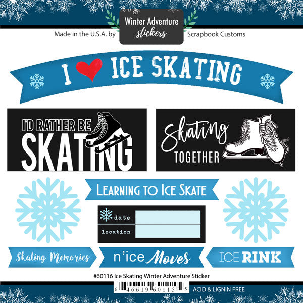 Scrapbook Customs Sticker - Ice Skating