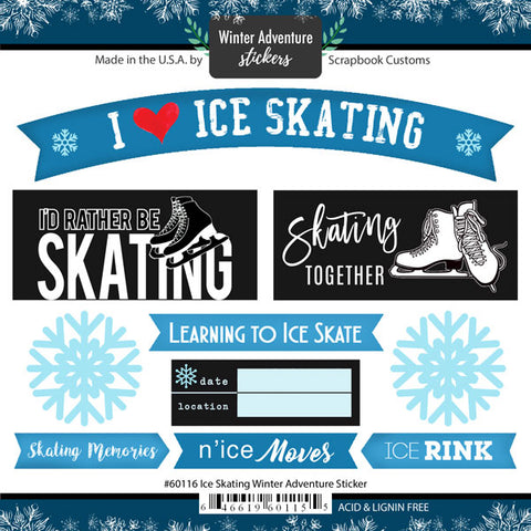 Scrapbook Customs Sticker - Ice Skating