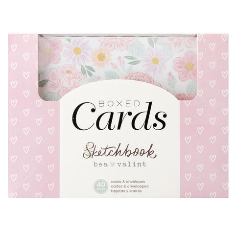 American Crafts A2 Cards W/Envelopes (4.375"X5.75") 40/Box - Bea Valint - Sketchbook