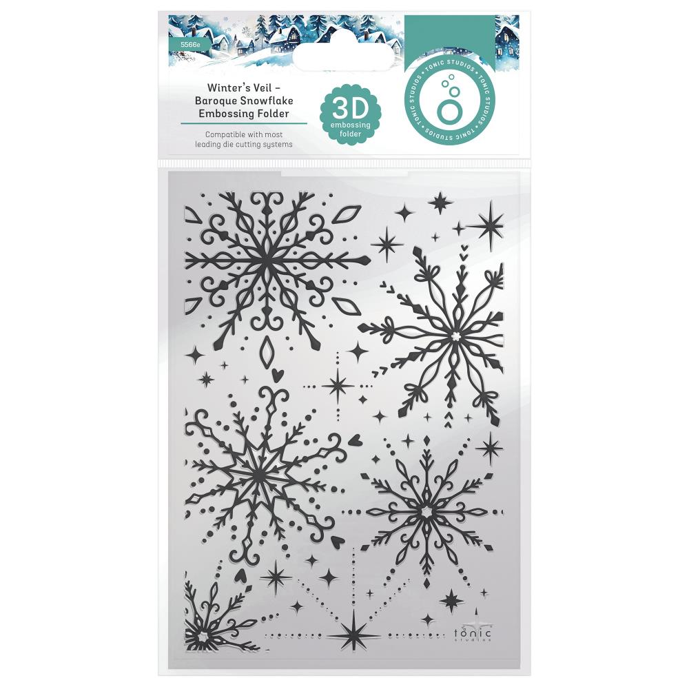 Tonic Studios 3D Embossing Folder - Winter's Veil - Baroque Snowflake