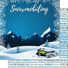 Scrapbook Customs 12x12 Paper - Snowmobiling
