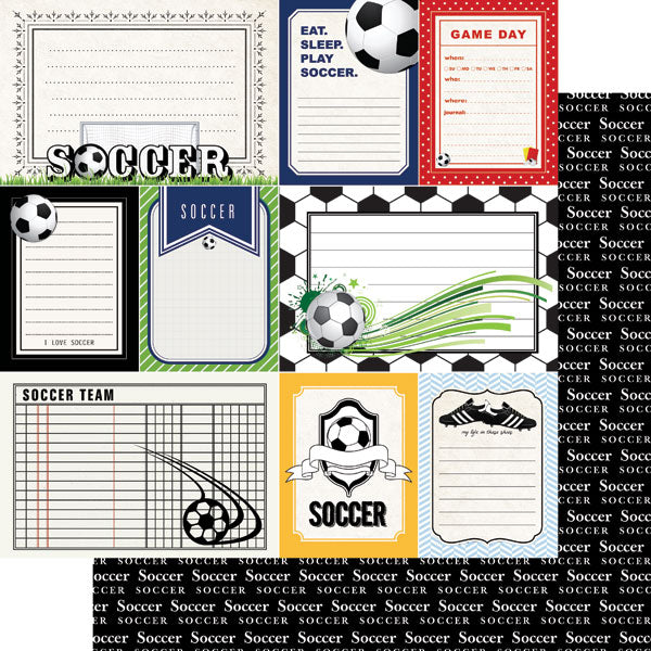 Scrapbook Customs 12x12 Paper -  Soccer Journal