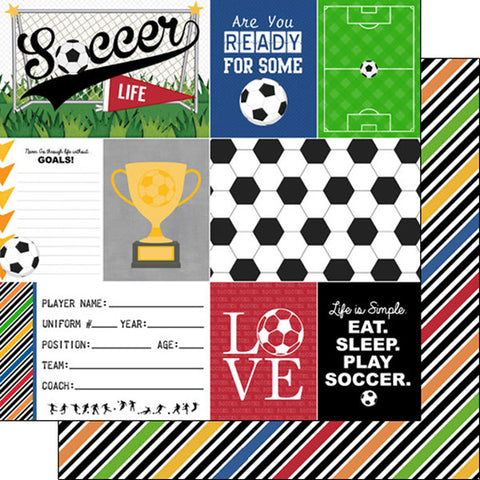 Scrapbook Customs 12x12 Paper -  Soccer Life 1