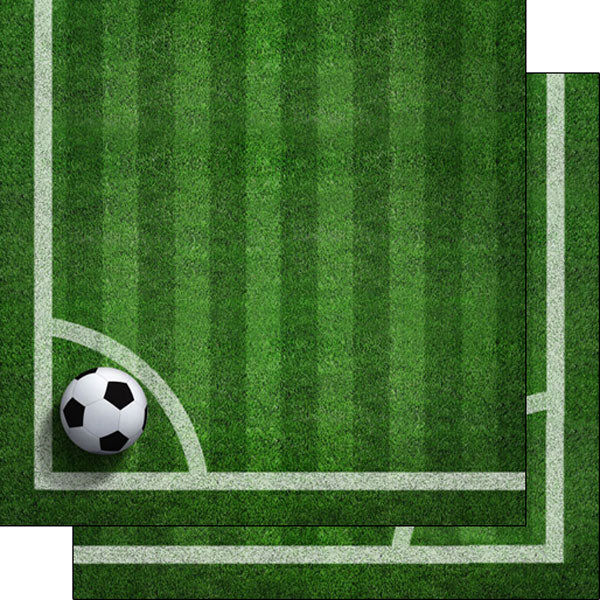 Scrapbook Customs 12x12 Paper -  Soccer On Field