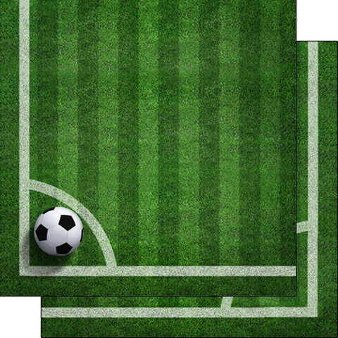 Scrapbook Customs 12x12 Paper -  Soccer On Field