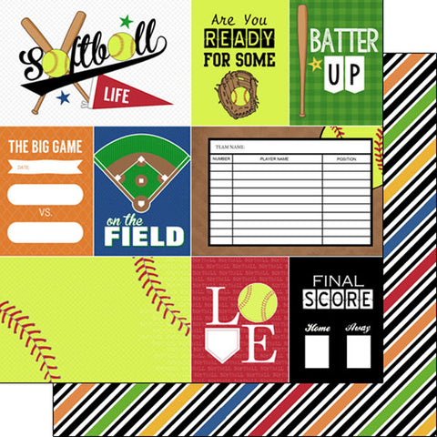 Scrapbook Customs 12x12 Paper - Softball Life