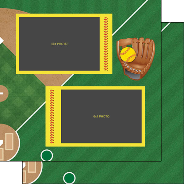 Scrapbook Customs 12x12 Paper -  Softball - Right Quick