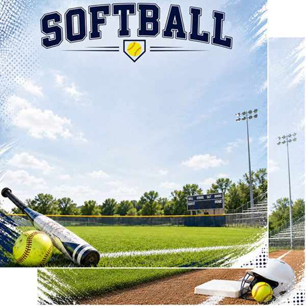 Scrapbook Customs 12x12 Paper - Softball Sport