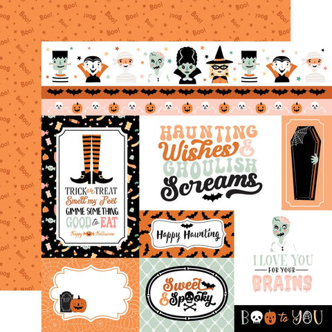 Echo Park 12x12 Paper - [Collection] - Spooktacular Halloween - Multi Journaling Cards