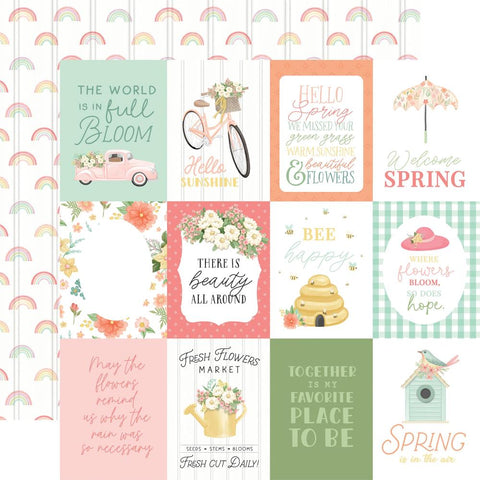 Carta Bella 12x12 Paper  [Collection] - Here Comes Spring - 3x4 Journaling Cards