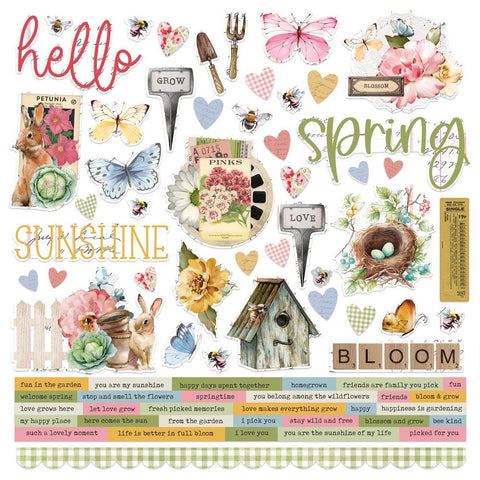 Simple Stories 12x12  Cardstock  Stickers  [Collection] - Simple Vintage Spring Garden