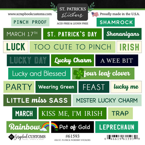 Scrapbook Customs  -  St. Patricks Wordbits stickers