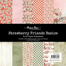 Paper Rose 6x6 Paper (Collection) - Strawberry Friends Basics