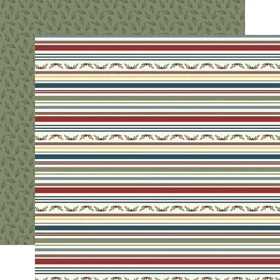 Echo Park Paper 12x12 Cardstock  [Collection] - Joy To The World - Holly and Stripes