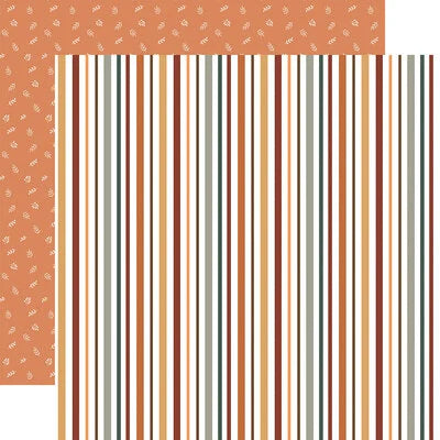 Echo Park Paper 12x12 Cardstock  [Collection] - Feels Like Fall - Pumpkin Spice Stripes