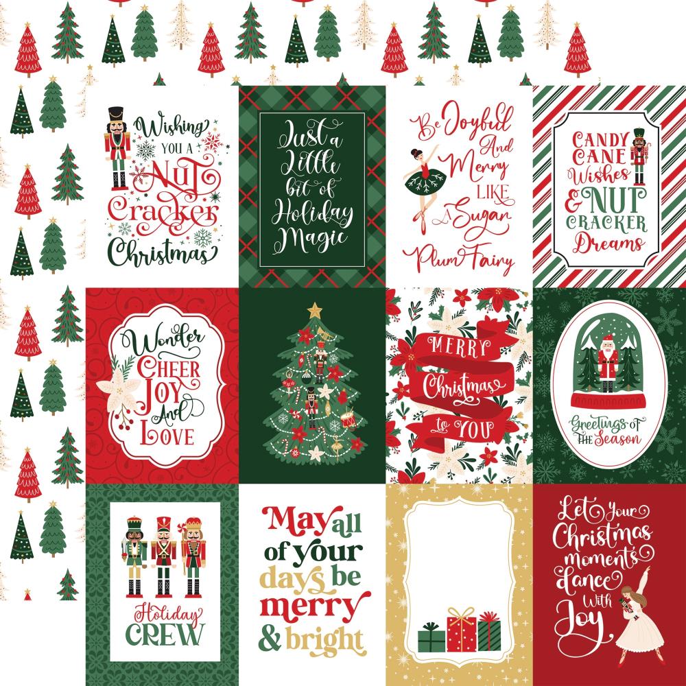 Echo Park 12x12 Paper - [Collection] - Nut Cracker Christmas - 3x4 Journaling Cards