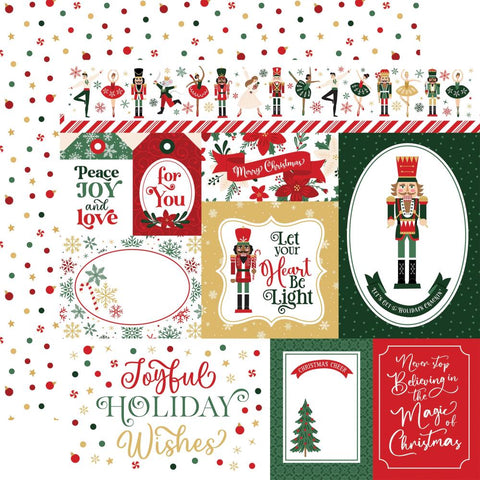 Echo Park 12x12 Paper - [Collection] - Nut Cracker Christmas - Multi Journaling Cards