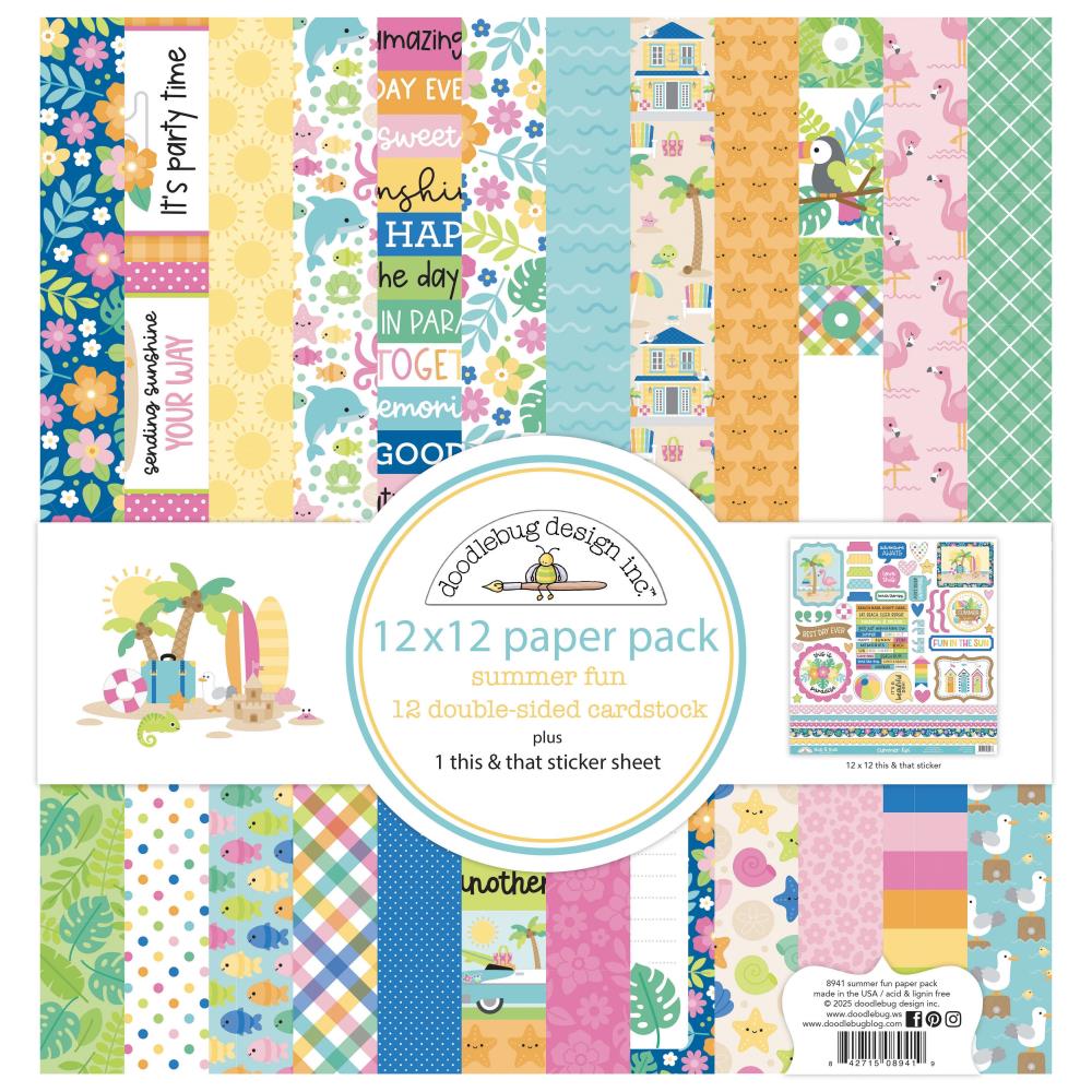 Doodlebug Design 12x12 Paper - [Collection] - Summer Fun