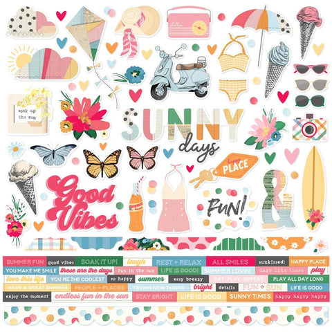 Simple Stories 12x12  Cardstock  Stickers  [Collection] - Sunny Days