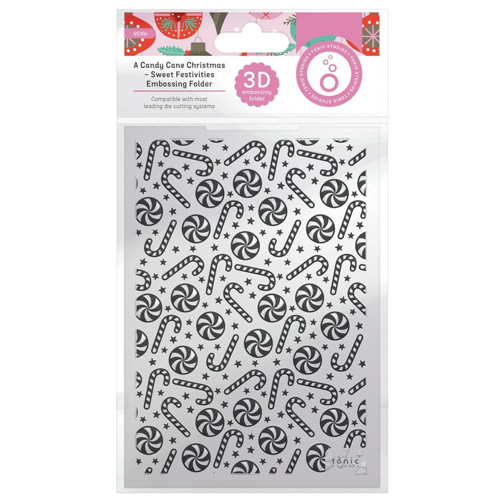 Tonic Studios 3D Embossing Folder - A Candy Cane Christmas - Sweet Festivities