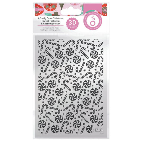 Tonic Studios 3D Embossing Folder - A Candy Cane Christmas - Sweet Festivities