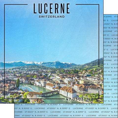 Scrapbook Customs 12x12 Paper - Switzerland Lucerne