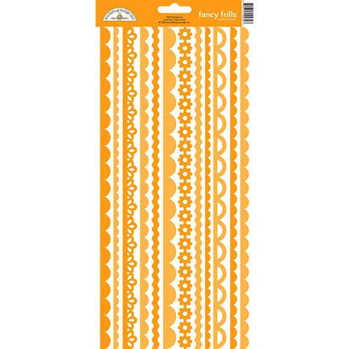 Doodlebug Design  Fancy Frills  Cardstock  Stickers - Tangerine