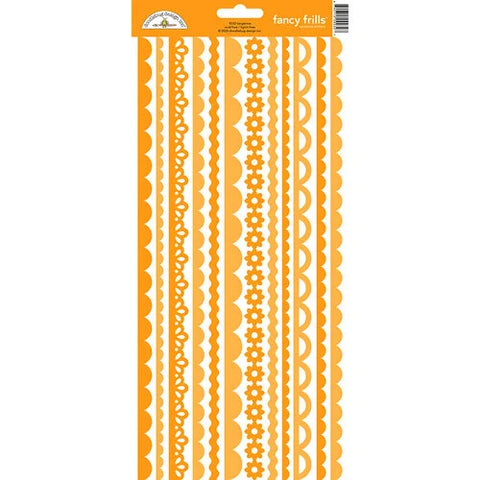 Doodlebug Design  Fancy Frills  Cardstock  Stickers - Tangerine