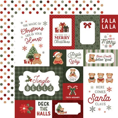 Carta Bella 12x12 Paper  [Collection] - Have a Berry Christmas - Teddy Journaling