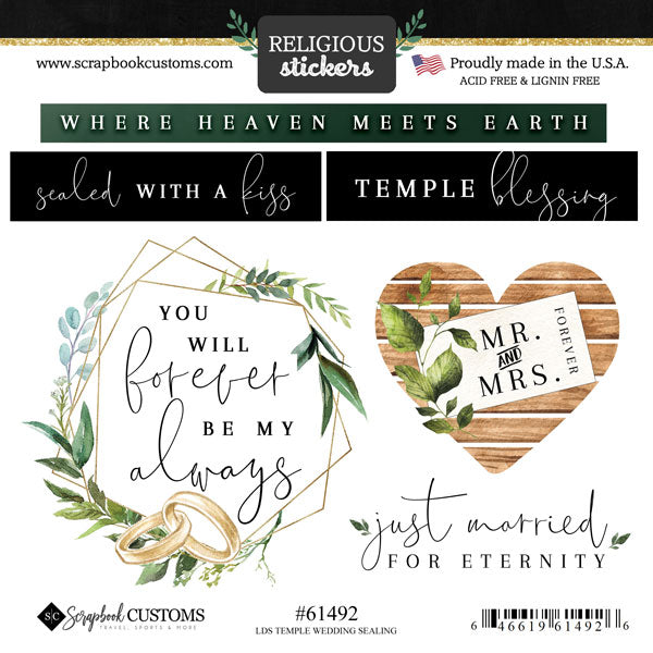 Scrapbook Customs Sticker - Wedding Stickers - Temple Wedding Sealing